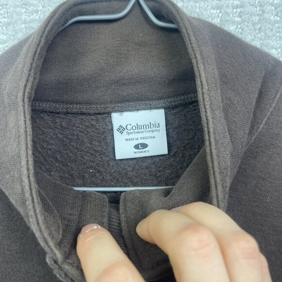 Columbia Polar Fleece Jacket Women’s Sz L Brown Button Up Outdoor Hiking Casual - Picture 8 of 16